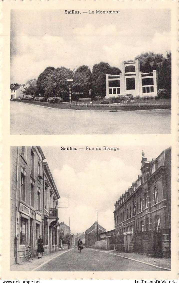 BELGIQUE - SEILLES - Le Monument - Rue Du Rivage - Carte Postale Ancienne - Other & Unclassified