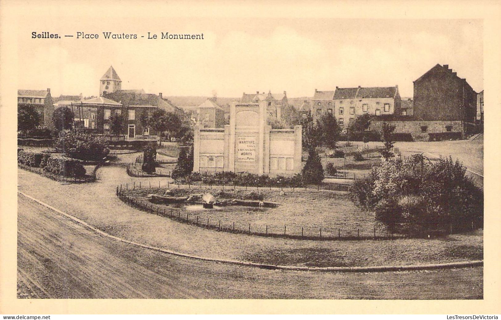 BELGIQUE - SEILLES - Place Wauters - Le Monument - Carte Postale Ancienne - Other & Unclassified