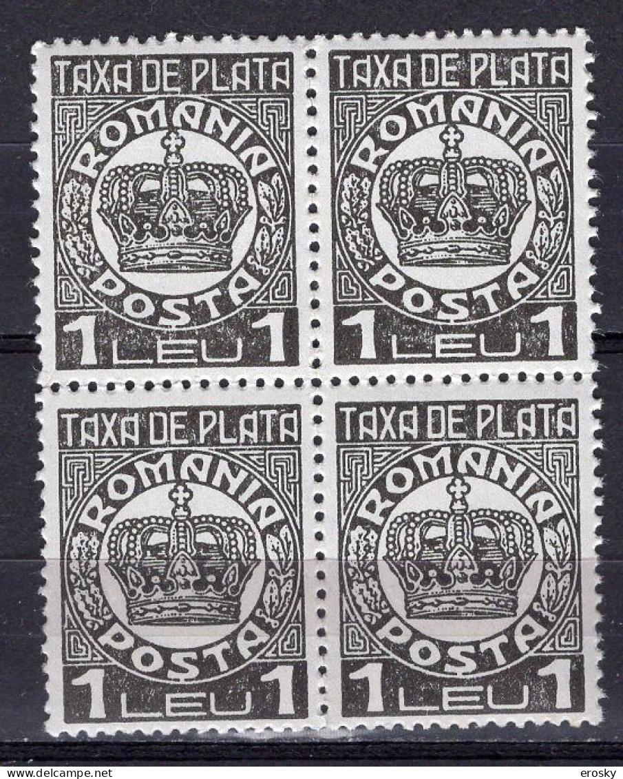 S2980 - ROMANIA ROUMANIE TAXE Yv N°91 ** Bloc - Postage Due