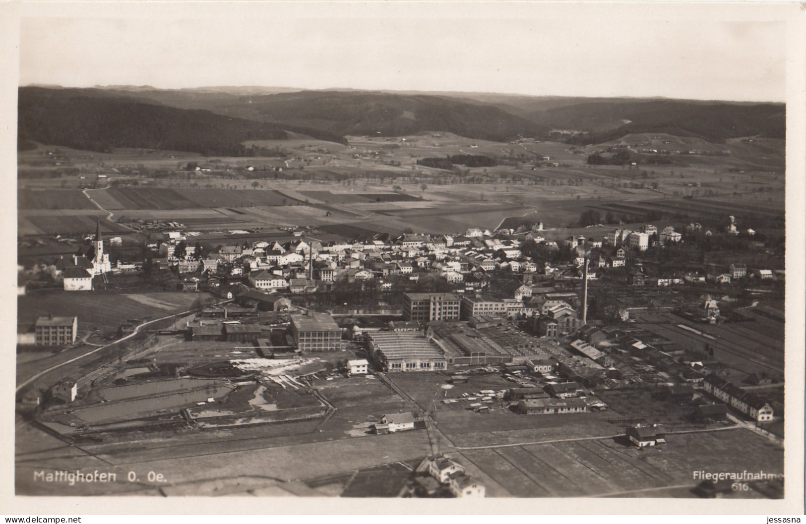 AK - OÖ - Mattighofen - Fliegeraufnahme Mit Der Alten Lederfabrik - 1938 - Mattighofen