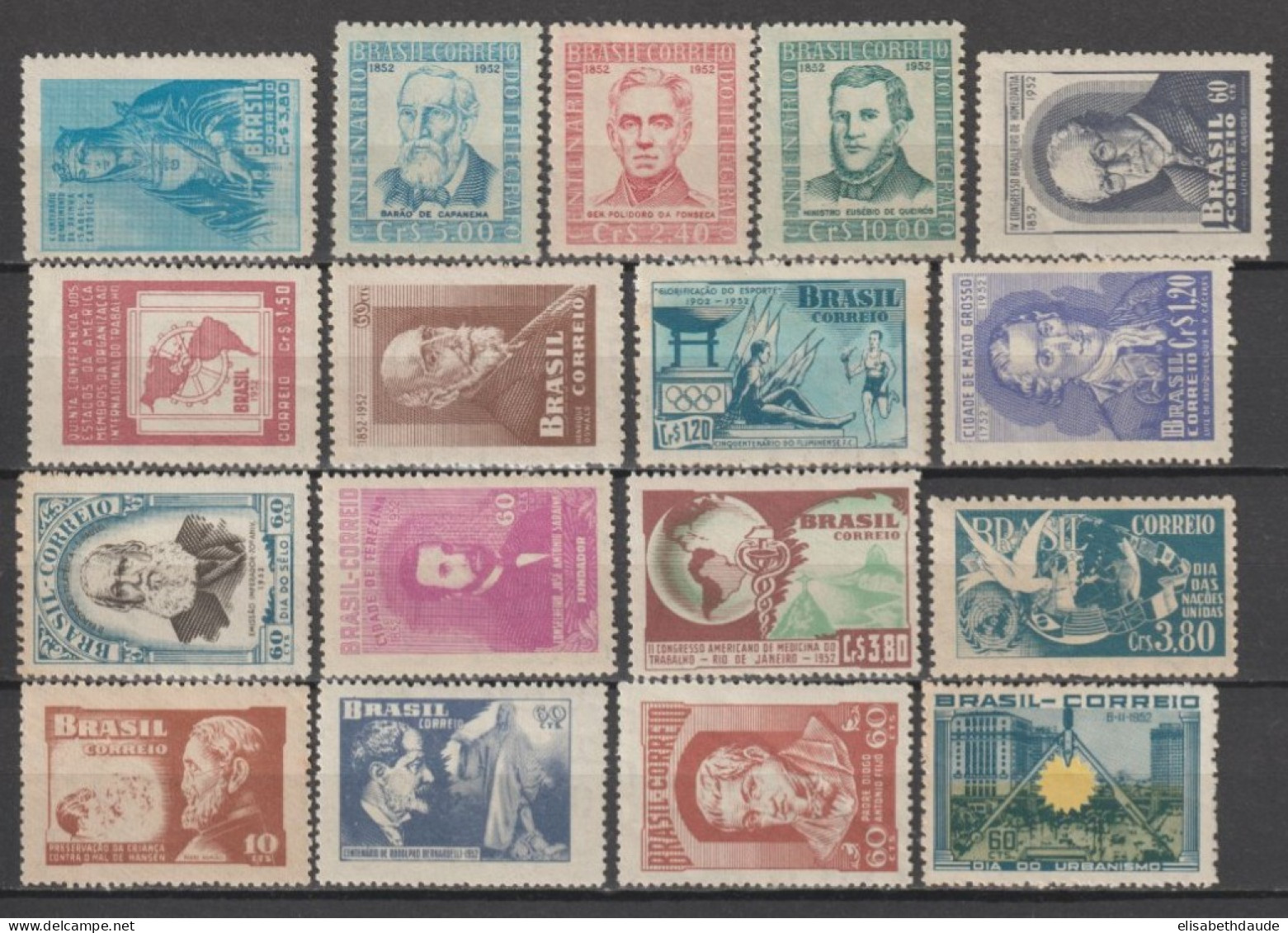 BRESIL - 1952 - ANNEE COMPLETE ** MNH ! - COTE YVERT = 21.65 EUR. - Volledig Jaar