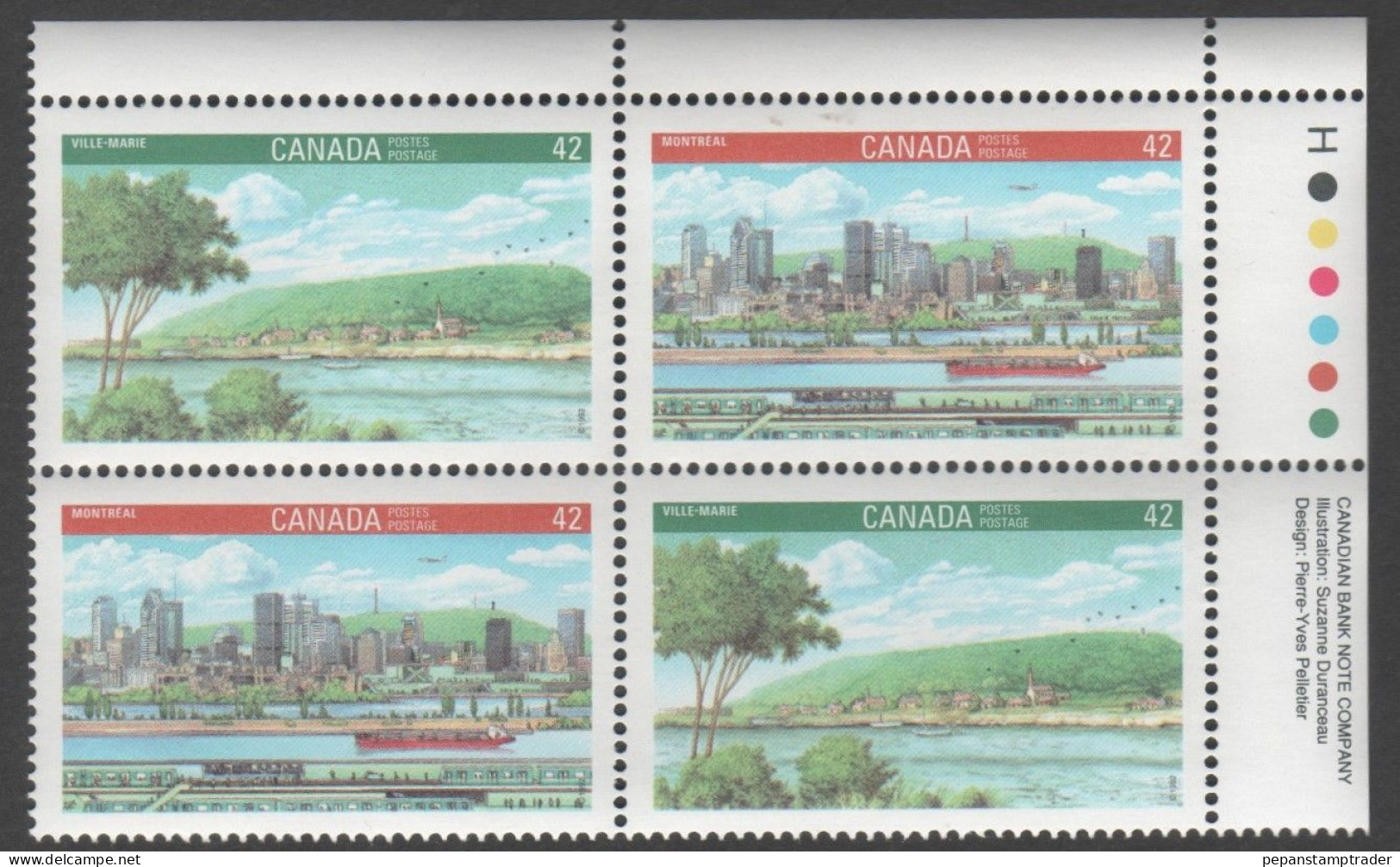 Canada - #1405a - MNH PB - Plattennummern & Inschriften