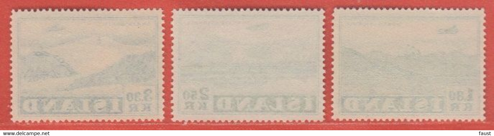 1952 ** Iceland (sans Charn., MNH, Postfrish)  Yv  PA 27/9		Mi  278/80		FA  312/4 - Unused Stamps