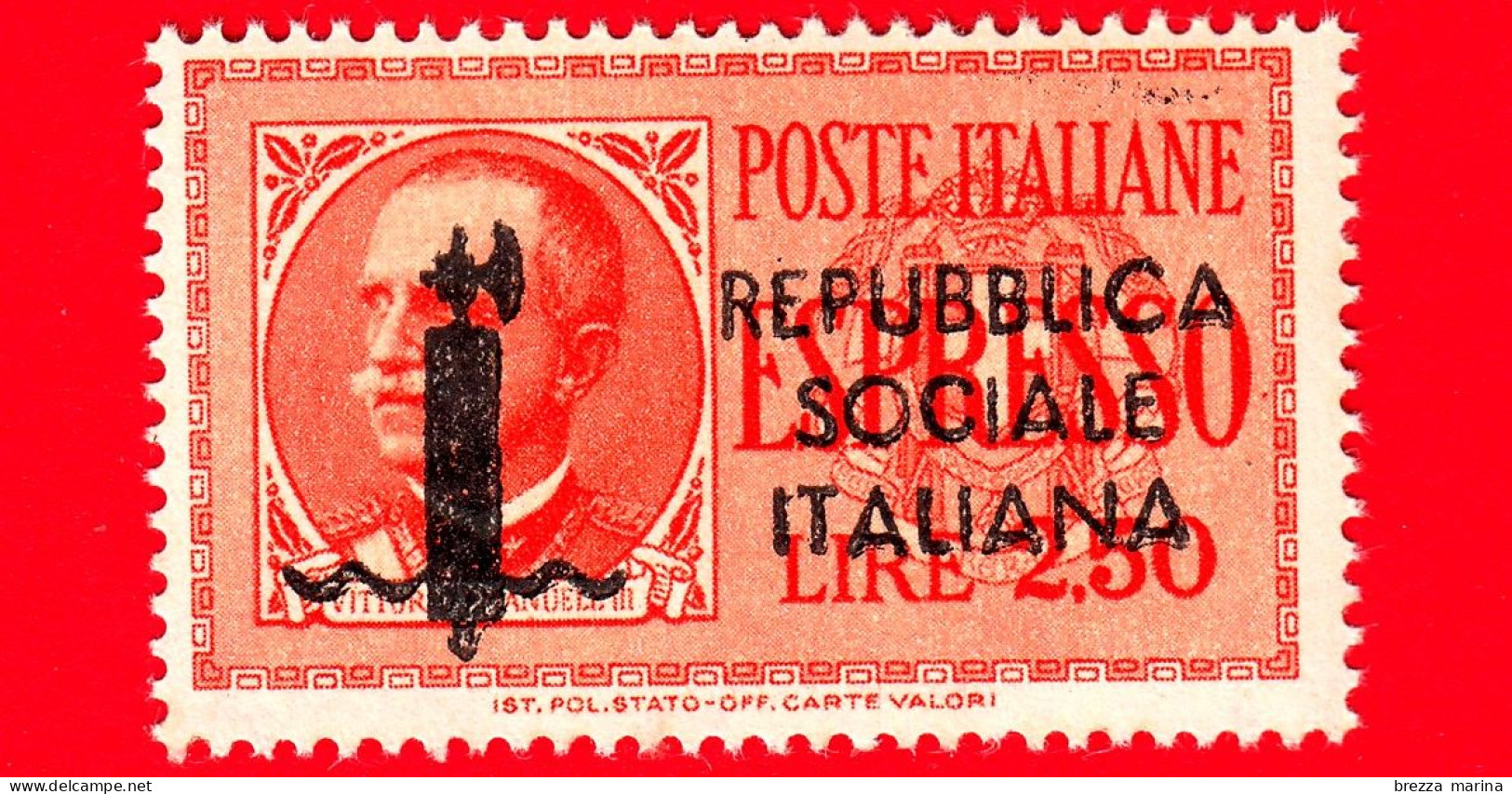 Nuovo - MNH - ITALIA - Rep. Sociale - 1944 - Vittorio Emanuele III Soprastampato - ESPRESSI - Entro Un Ovale - 2.50 - Poste Exprèsse