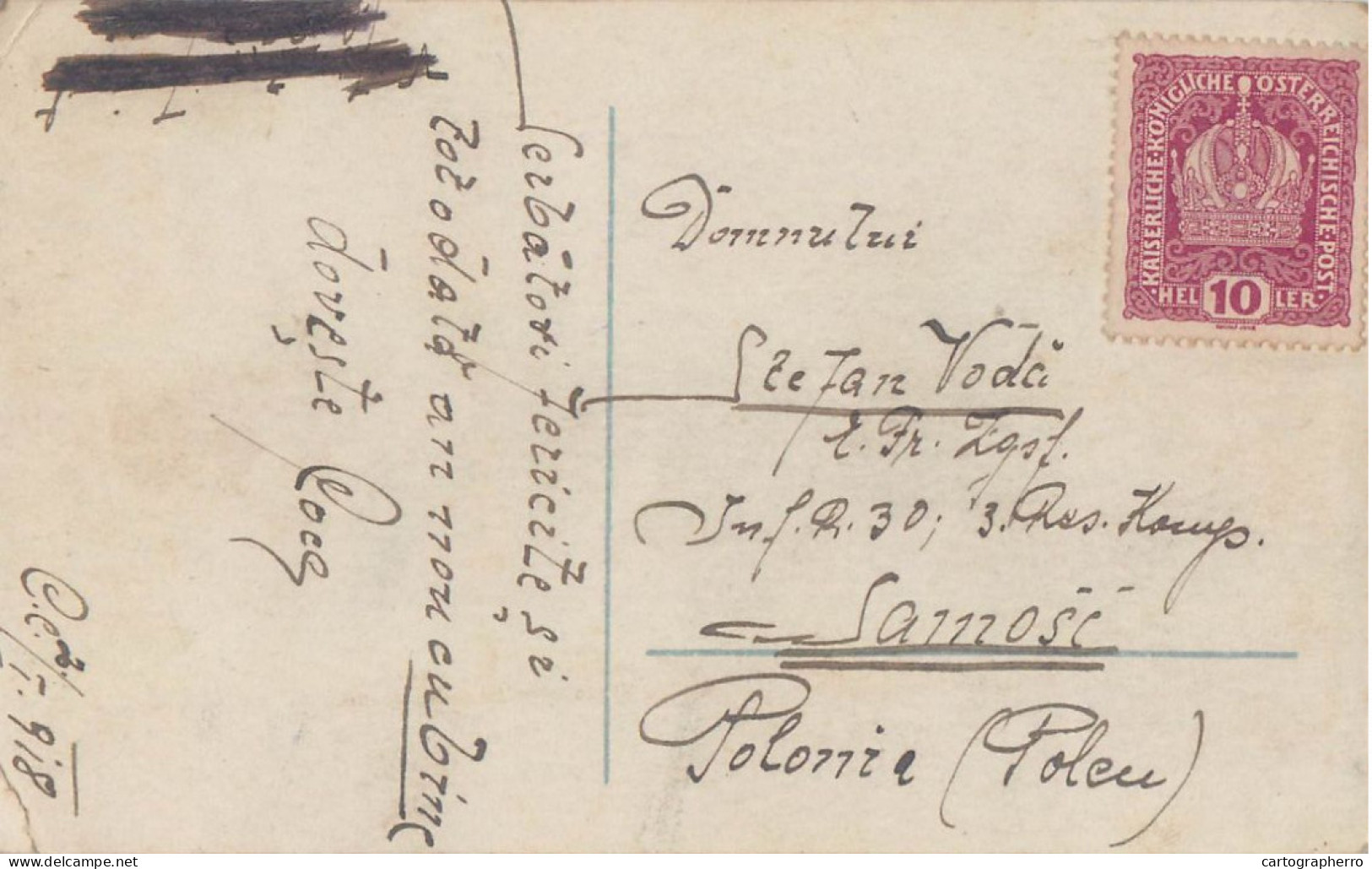 Romania Judge Stefan Voda Correspondance 1918 Greetings Postcard - Lettres 1ère Guerre Mondiale