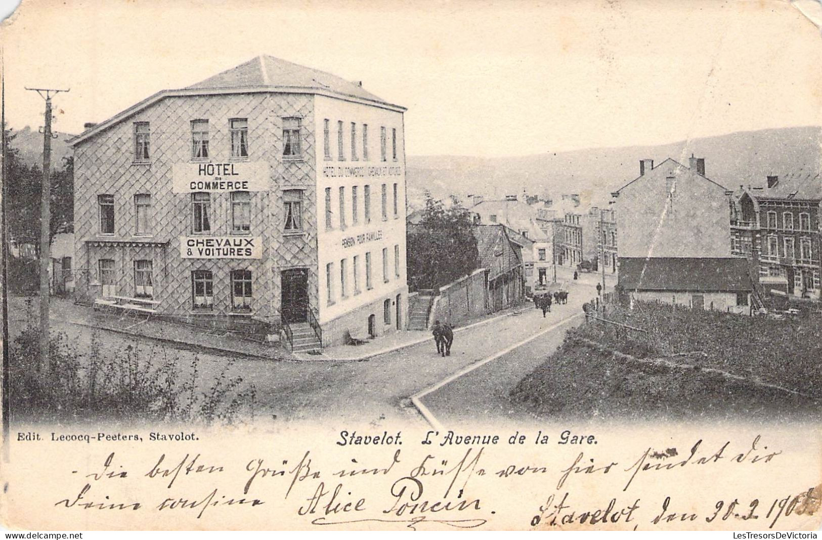 BELGIQUE - STAVELOT - L'Avenue De La Gare - Edit Lecoq Peeters - Carte Postale Ancienne - Stavelot