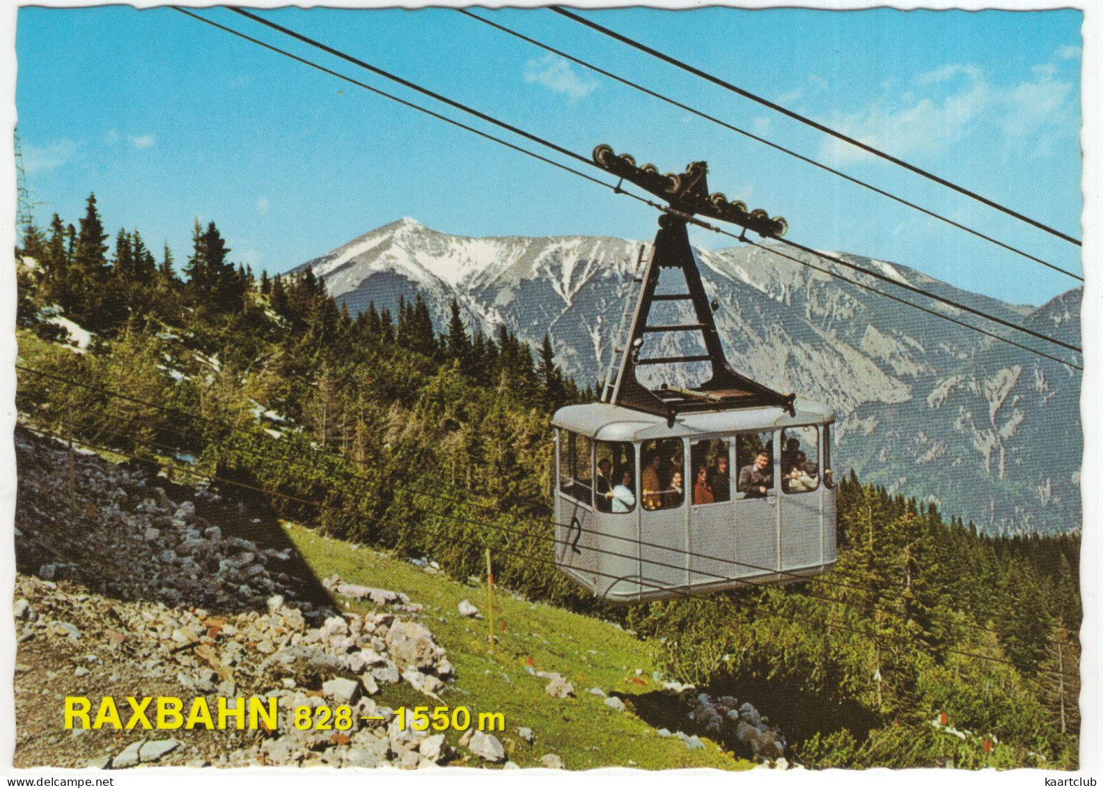 Raxbahn 828-1550 M - (N.Ö., Österreich) - Luftseilbahn, Gondel No. 2 - Raxgebiet