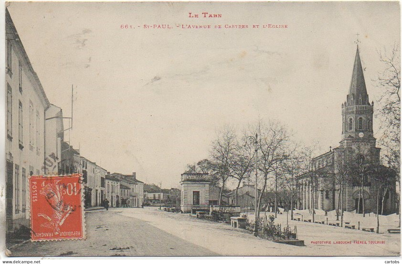 81 St-PAUL  L'Avenue De Castres Et L'Eglise - Saint Paul Cap De Joux
