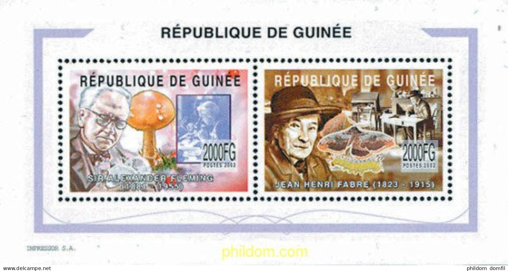 213291 MNH GUINEA 2002 PERSONAJES - Spinnen