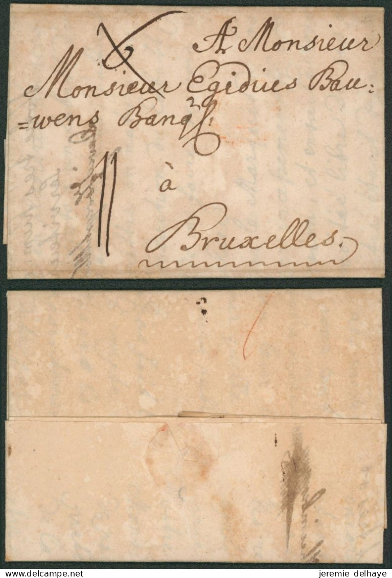 Précurseur - L. Datée De Vienne 30/7/1766 Port 6 Kreutzer > Bruxelles / Lettre Simple, Port 11 Sols. Port Rectifié - ...-1850 Préphilatélie