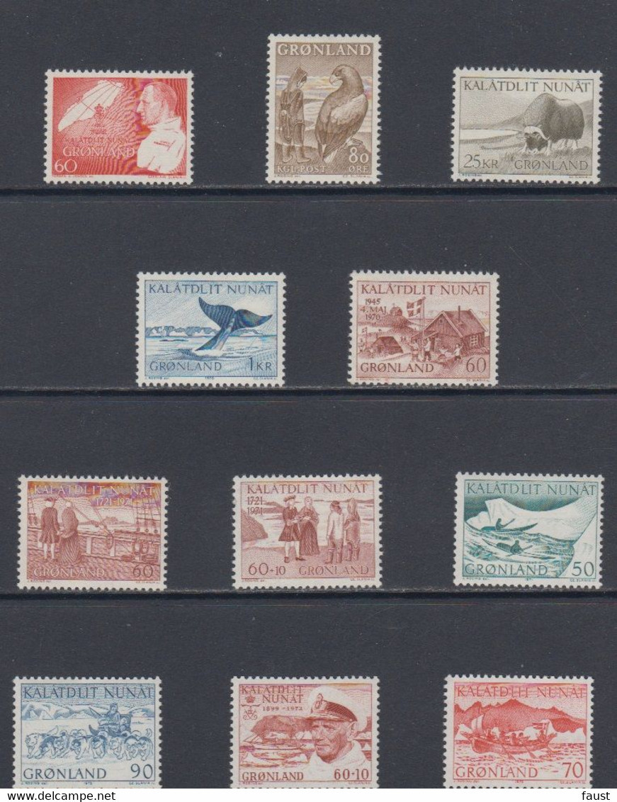 1969/72 Greenland **/MNH  V 61/70   Mi. 72/82  (11v) - Années Complètes