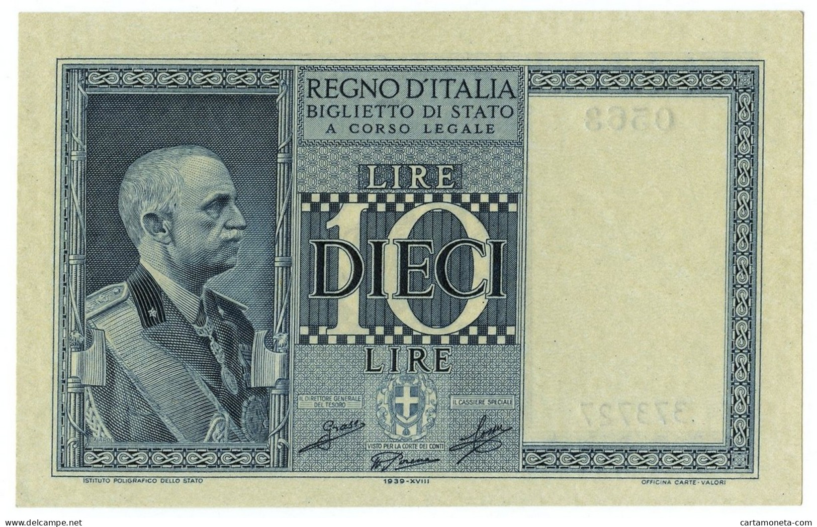 10 LIRE BIGLIETTO DI STATO VITTORIO EMANUELE III FASCIO 1939 XVIII FDS-/FDS - Sonstige