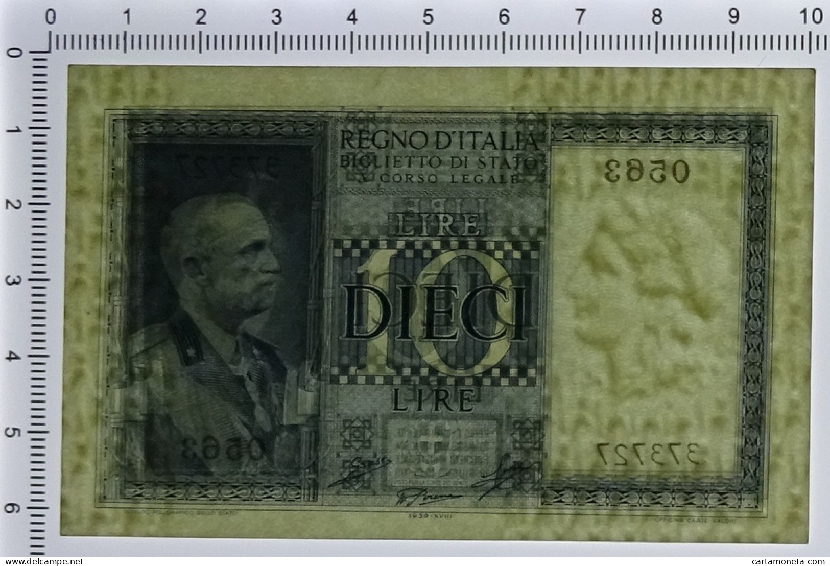 10 LIRE BIGLIETTO DI STATO VITTORIO EMANUELE III FASCIO 1939 XVIII FDS-/FDS - Sonstige