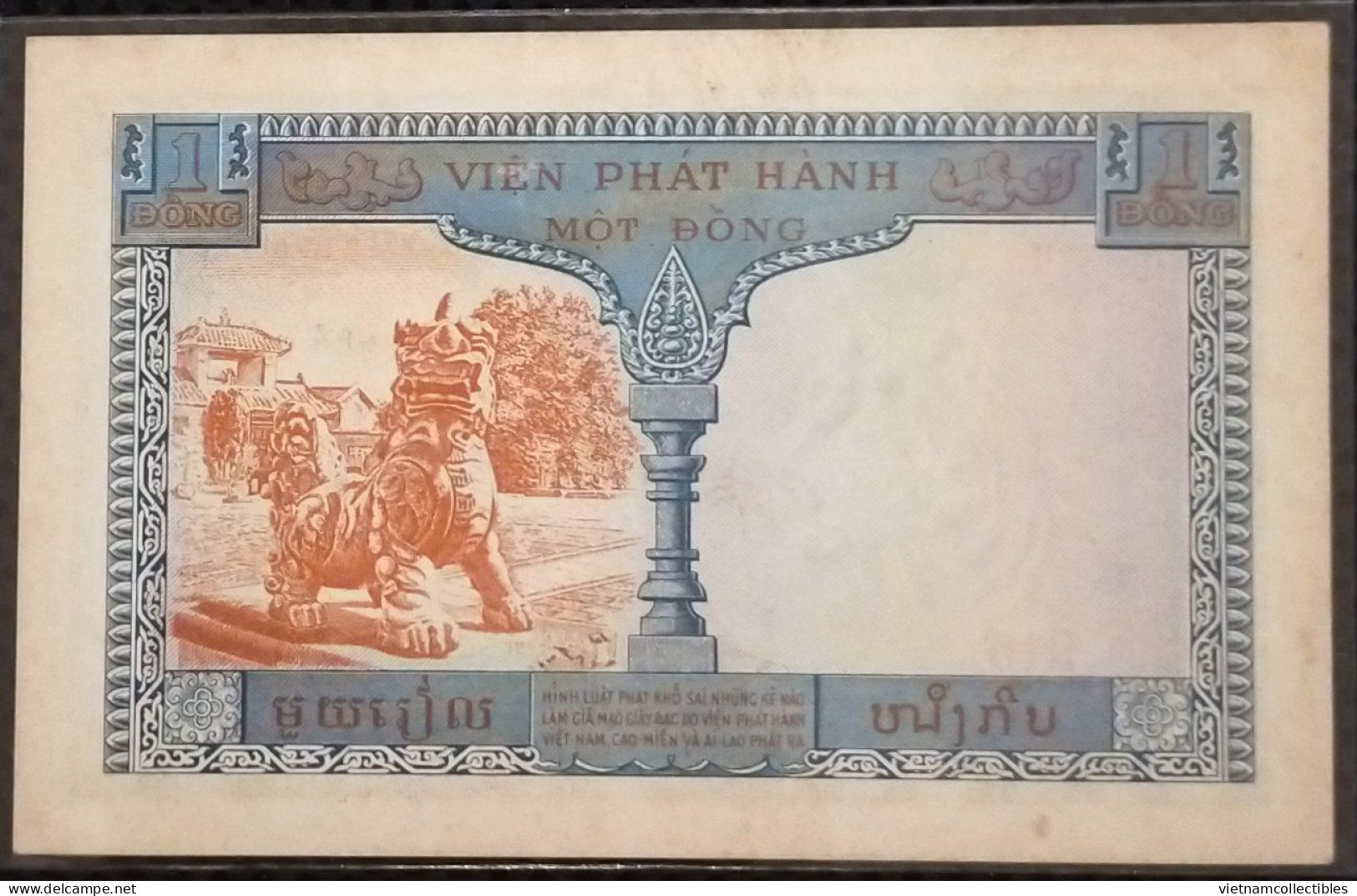 Indochine Indochina Vietnam Viet Nam Laos Cambodia 1 Piastre AU Banknote Note 1954 - Pick # 105 / 2 Photos - Indocina