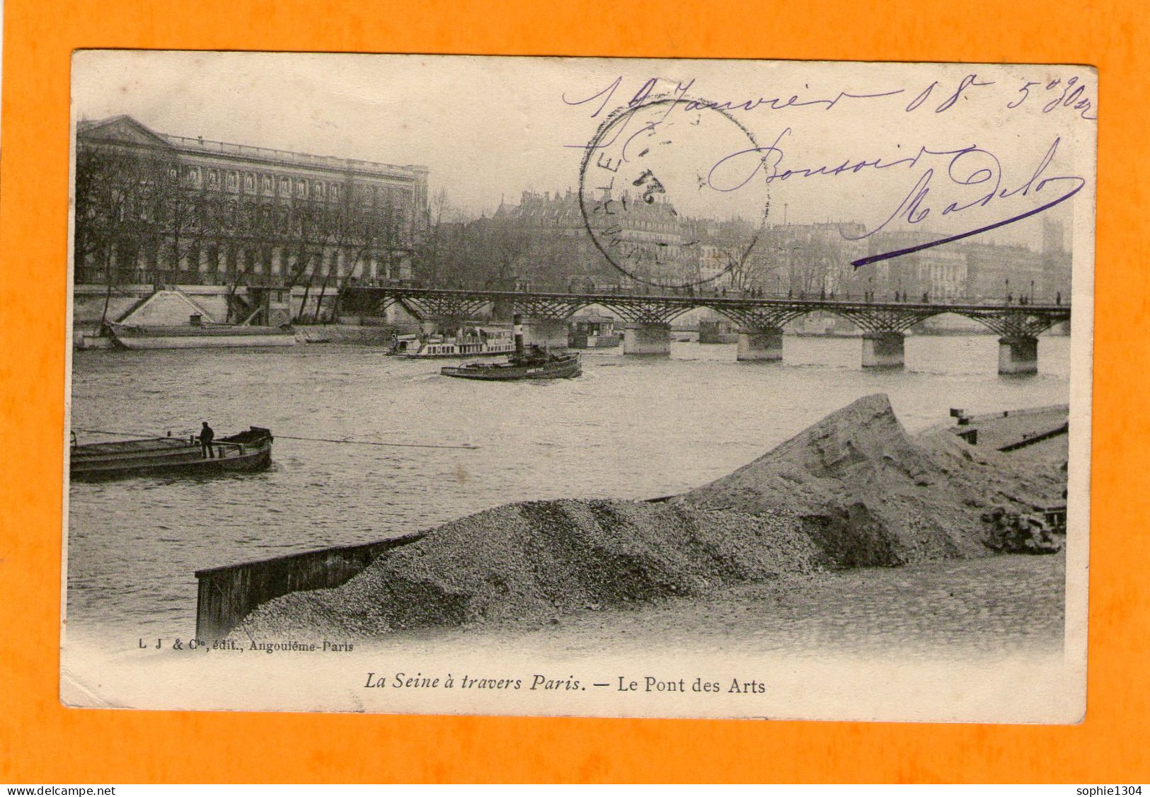 La Seine à Travers Paris - Le Pont Des Arts - 1908 - - La Seine Et Ses Bords