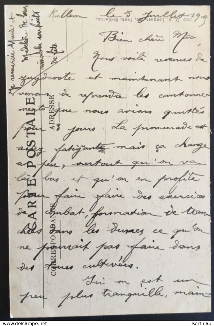 Hondschoote / Hondshoote - 5 CPA. Circulées 1915. Correspondance INTERESSANTE (soldat Muletier) à Ses Parents - Hondshoote