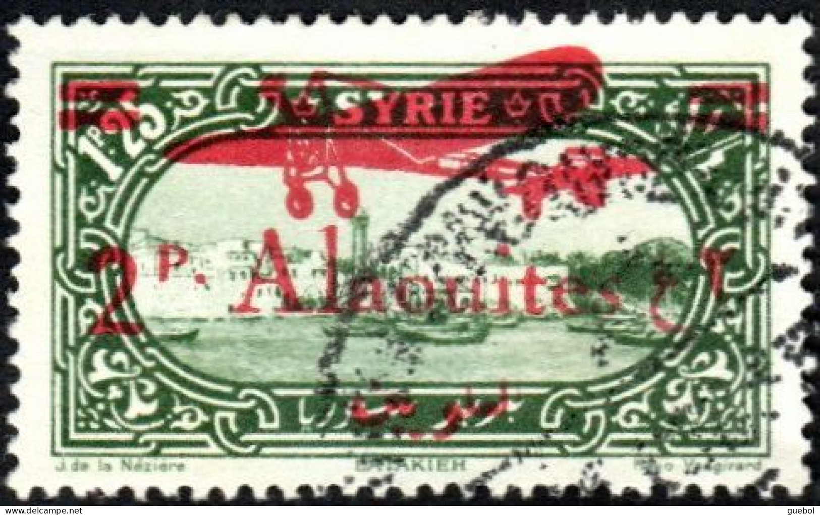 Alaouites Obl. N° PA 17 - Site Ou Monument - Port De Lattaquié Surchargé Avion Et 2pi Sur 1.25 - Used Stamps