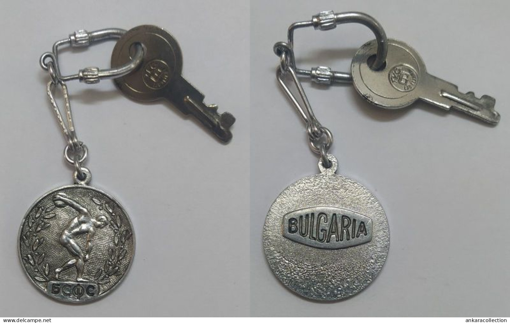 AC -  BULGARIA DISCUS THROWER KEY CHAIN RING - Kleding, Souvenirs & Andere