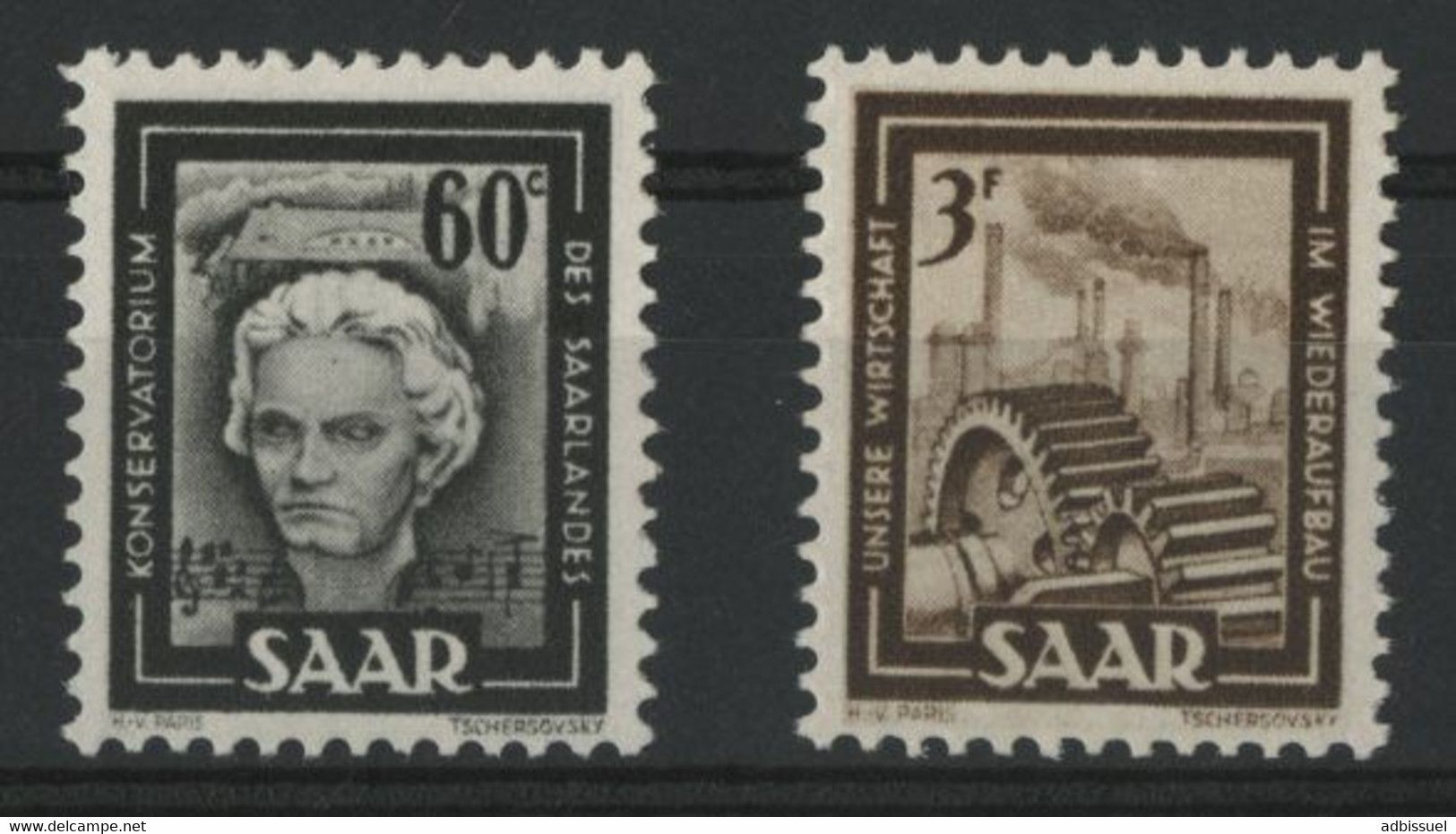 SARRE SAAR N° 283 + 284 COTE 13.5 € Neufs ** (MNH). TB - Unused Stamps