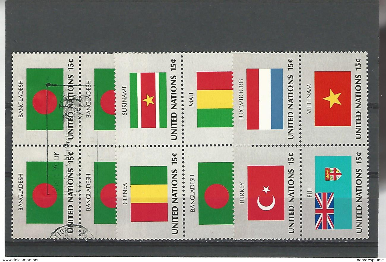 39885) Collection United Nations Block  Postmark Cancel  - Collections, Lots & Series