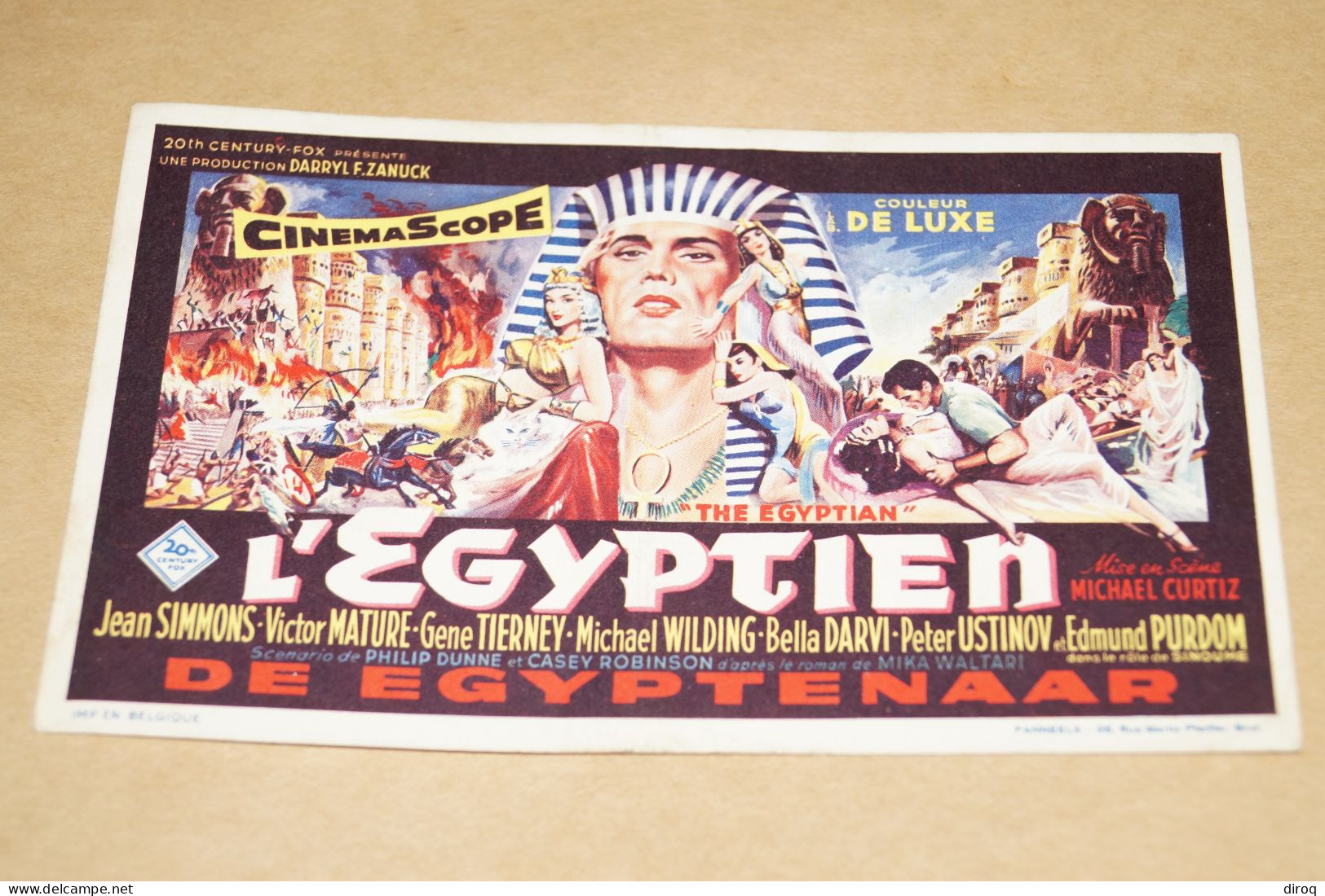 RARE Belle Petite Affiche Cinéma,l'Egyptien,160 / 100 Mm. Original - Affiches