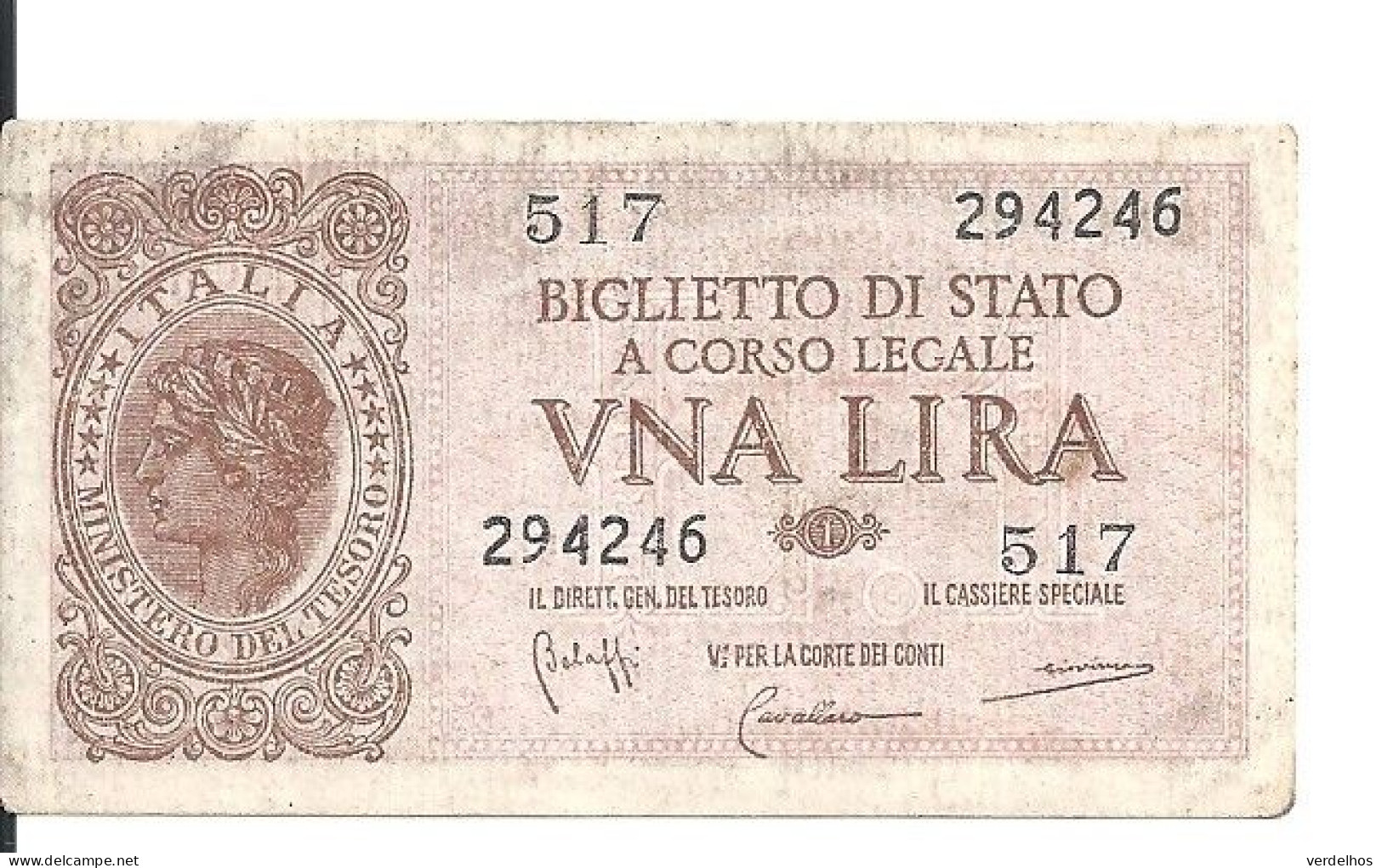 ITALIE 1 LIRE 1944 VF P 29 B - Regno D'Italia – 1 Lire