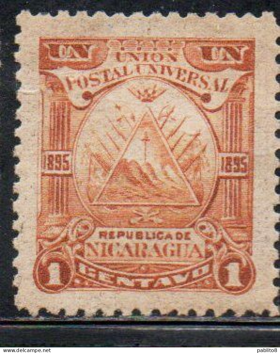 NICARAGUA 1895 COAT OF ARMS 1c MH - Nicaragua