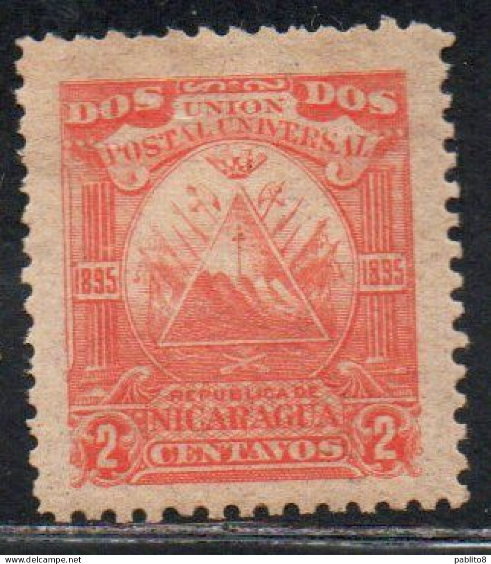 NICARAGUA 1895 COAT OF ARMS 2c MH - Nicaragua