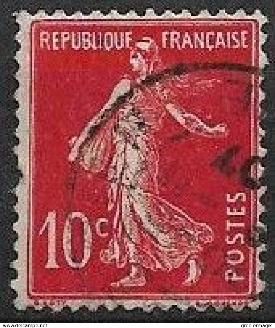 France Semeuse 10c N°138c Rouge écarlate Oblitéré En 1907 - Gebraucht