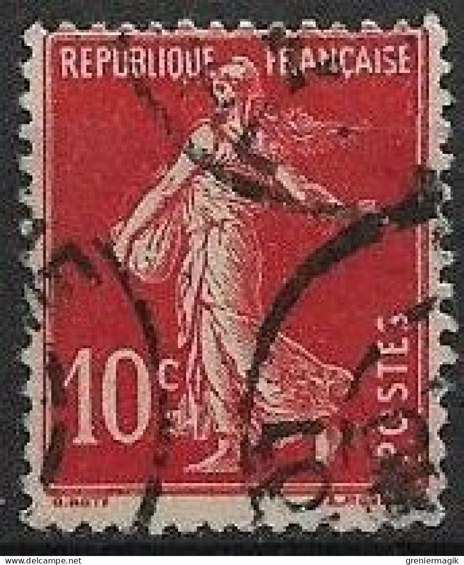 France Semeuse 10c N°138c Rouge écarlate Oblitéré - Usati