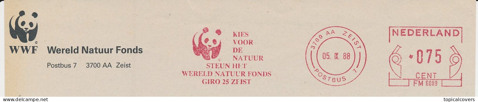 Meter Top Cut Netherlands 1988 - WWF - World Wildlife Fund - Panda Bear - Briefe U. Dokumente