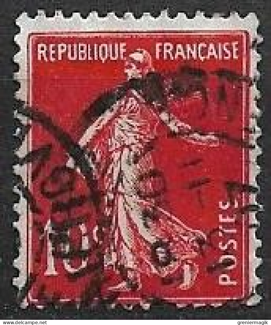 France Semeuse 10c N°138c Rouge écarlate Oblitéré En 1907 - Usados