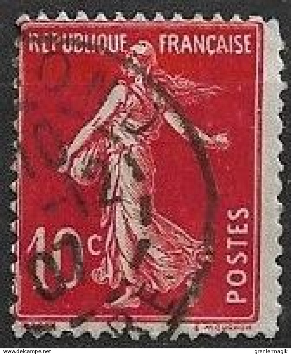 France Semeuse 10c N°138c Rouge écarlate Oblitéré En 1907 - Gebruikt