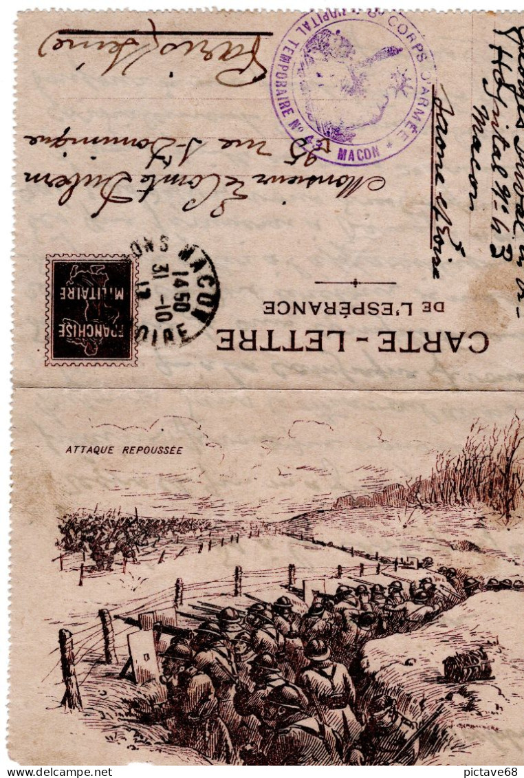 FRANCE / CARTE LETTRE DE L'ESPERANCE ECRITE 1917 - Letter Cards