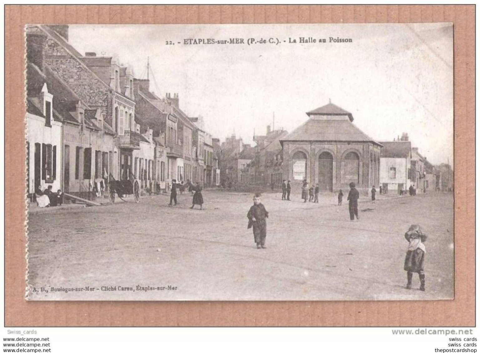 CPA 62 PAS DE CALAIS ETAPLES SUR MER No.22 LA HALLE AU POISSON FISH HALL FISH MARKET RARE - Etaples