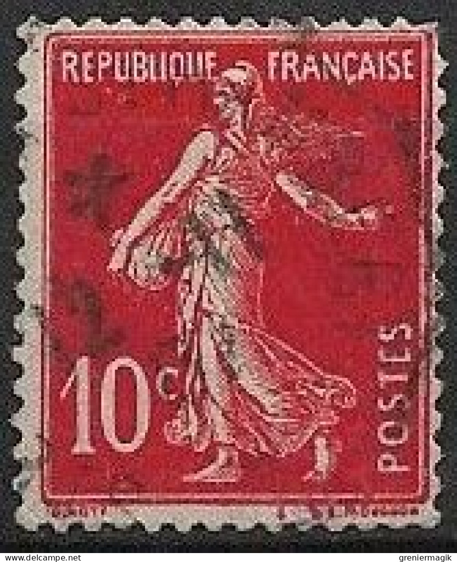 France Semeuse 10c N°138c Rouge écarlate Oblitéré En 1907 (signé) - Oblitérés