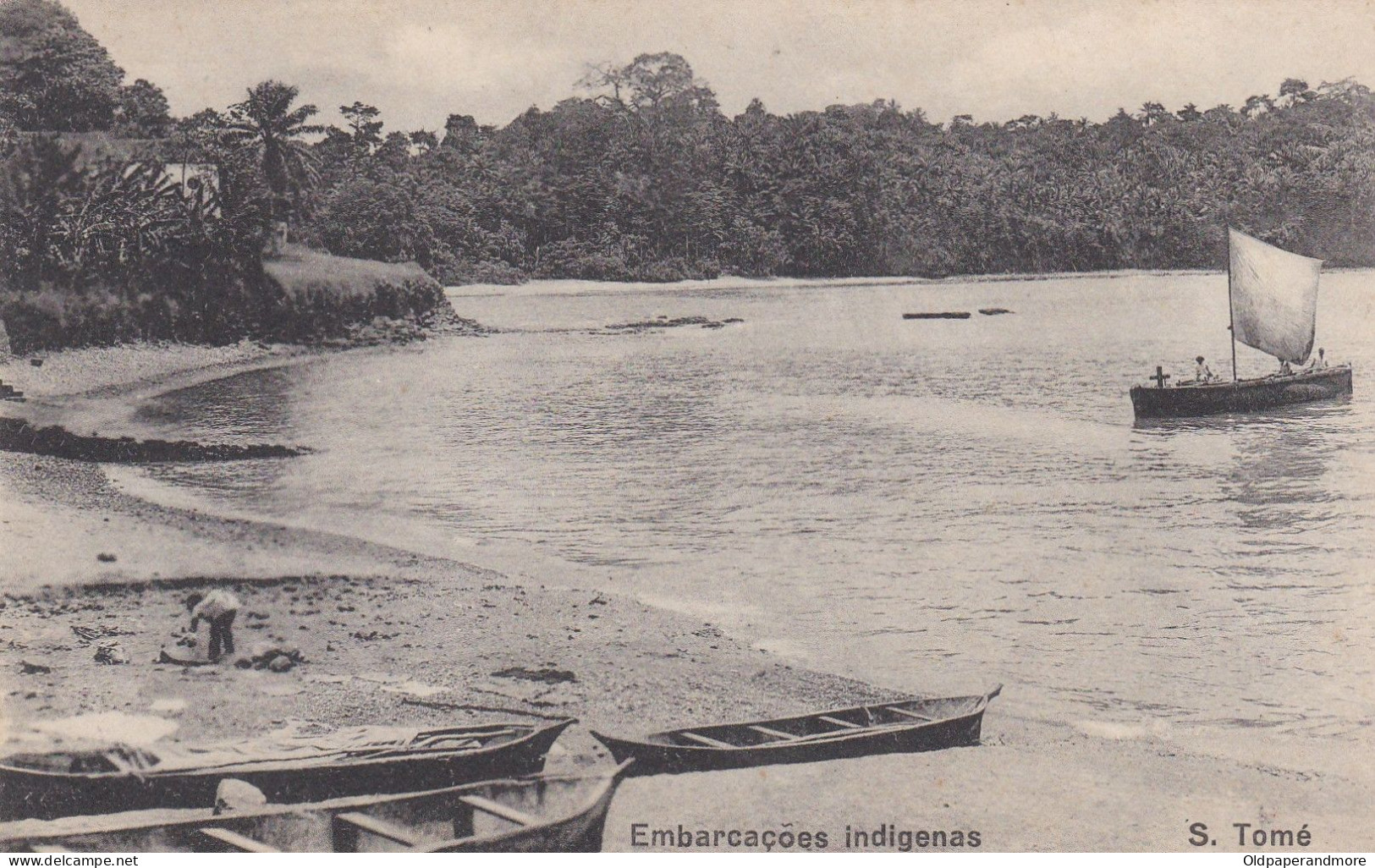 POSTCARD  PORTUGAL - SAO TOME E PRINCIPE - OLD PORTUGUESE COLONY - EMBARCAÇÕES INDIGENAS - São Tomé Und Príncipe