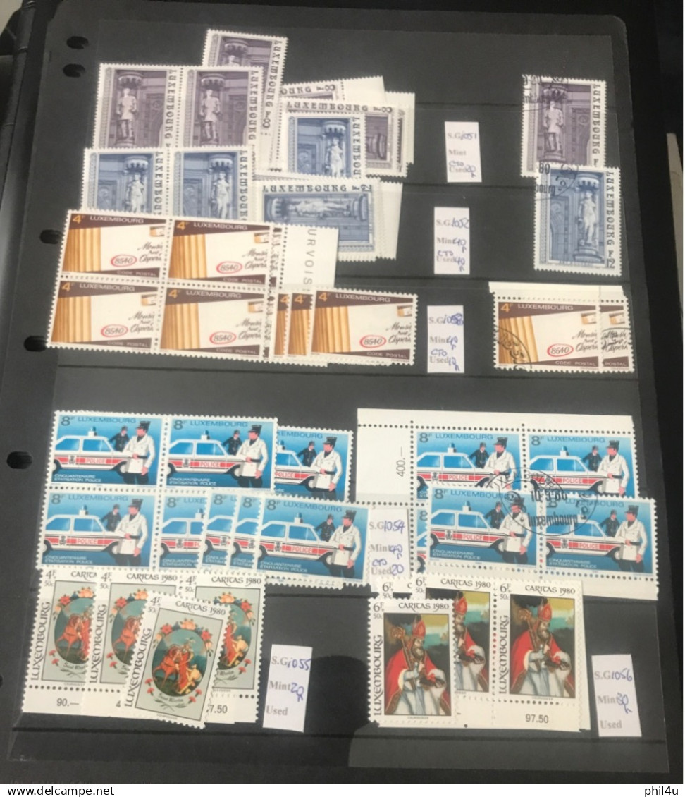 Luxembourg MNH And Used Stamps On Stock Sheets With Duplicate Sets Price To Sell Always Welcome Your Offers - Verzamelingen