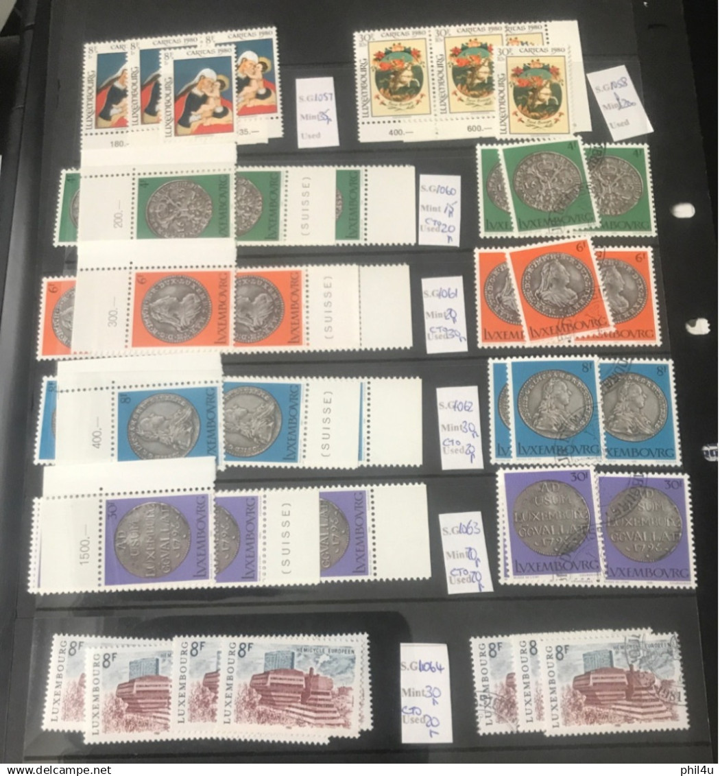 Luxembourg MNH And Used Stamps On Stock Sheets With Duplicate Sets Price To Sell Always Welcome Your Offers - Verzamelingen