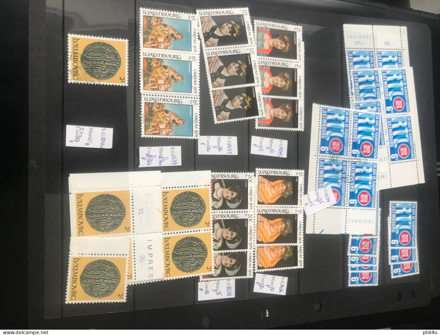 Luxembourg MNH and used stamps on stock sheets with duplicate sets price to sell always welcome your offers