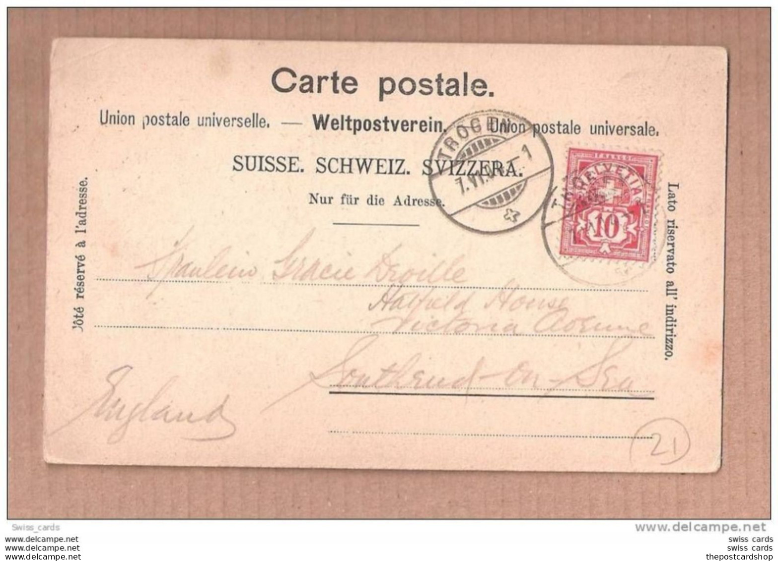 CPA Canton De Argovie Gruss Aus Trogen Used 190? Stamp Attached - Trogen