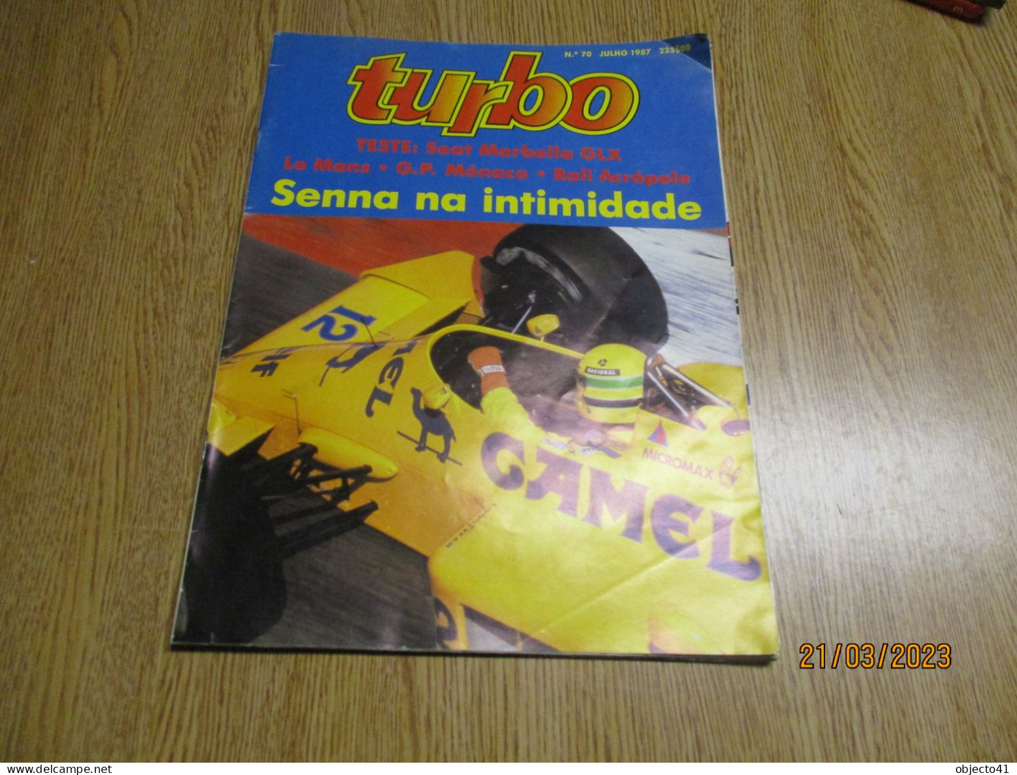 Old Magazine Turbo Ayrton Senna F1 Formula Racing Car Portugal 1987 - Car Racing - F1