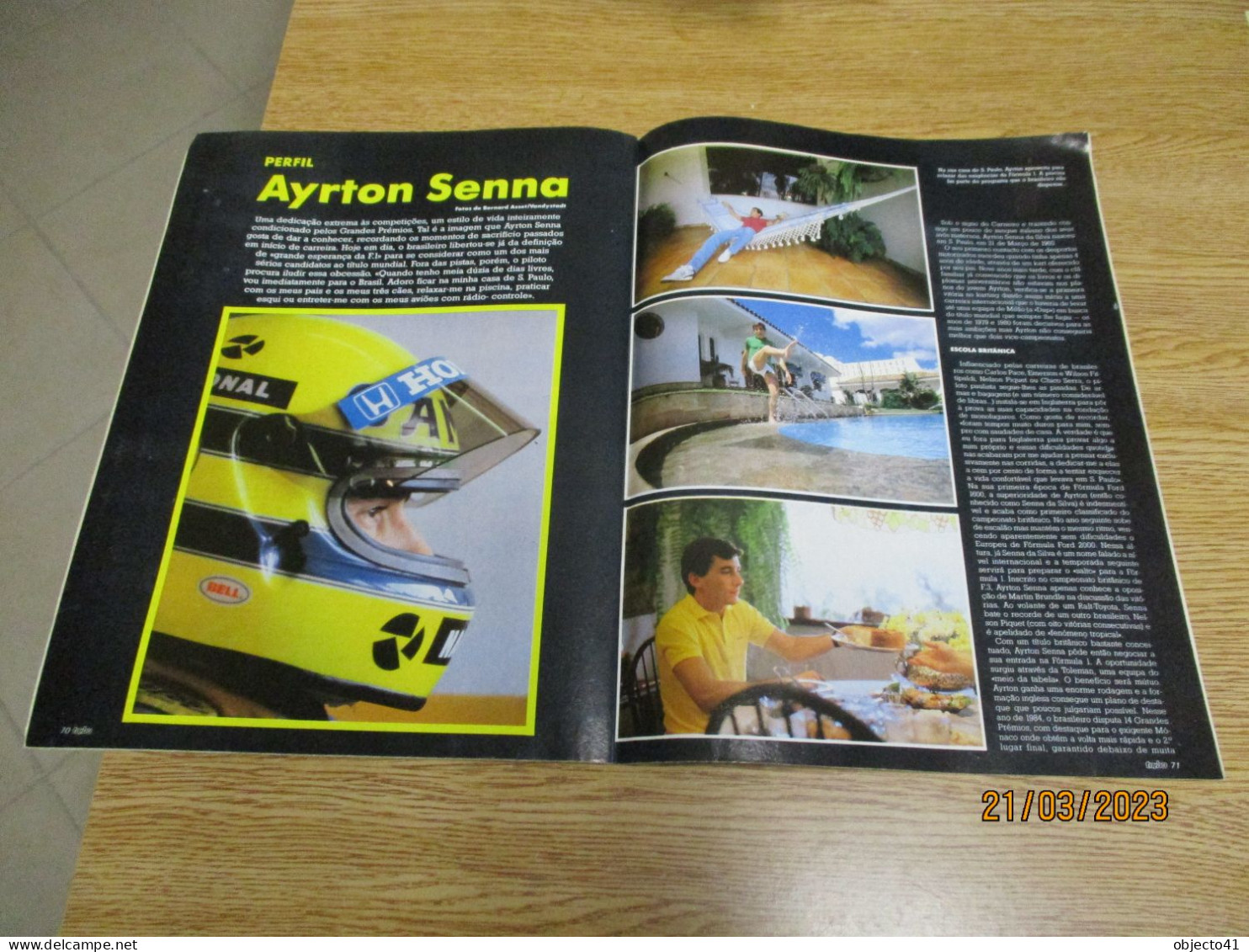 Old Magazine Turbo Ayrton Senna F1 Formula Racing Car Portugal 1987 - Automobile - F1