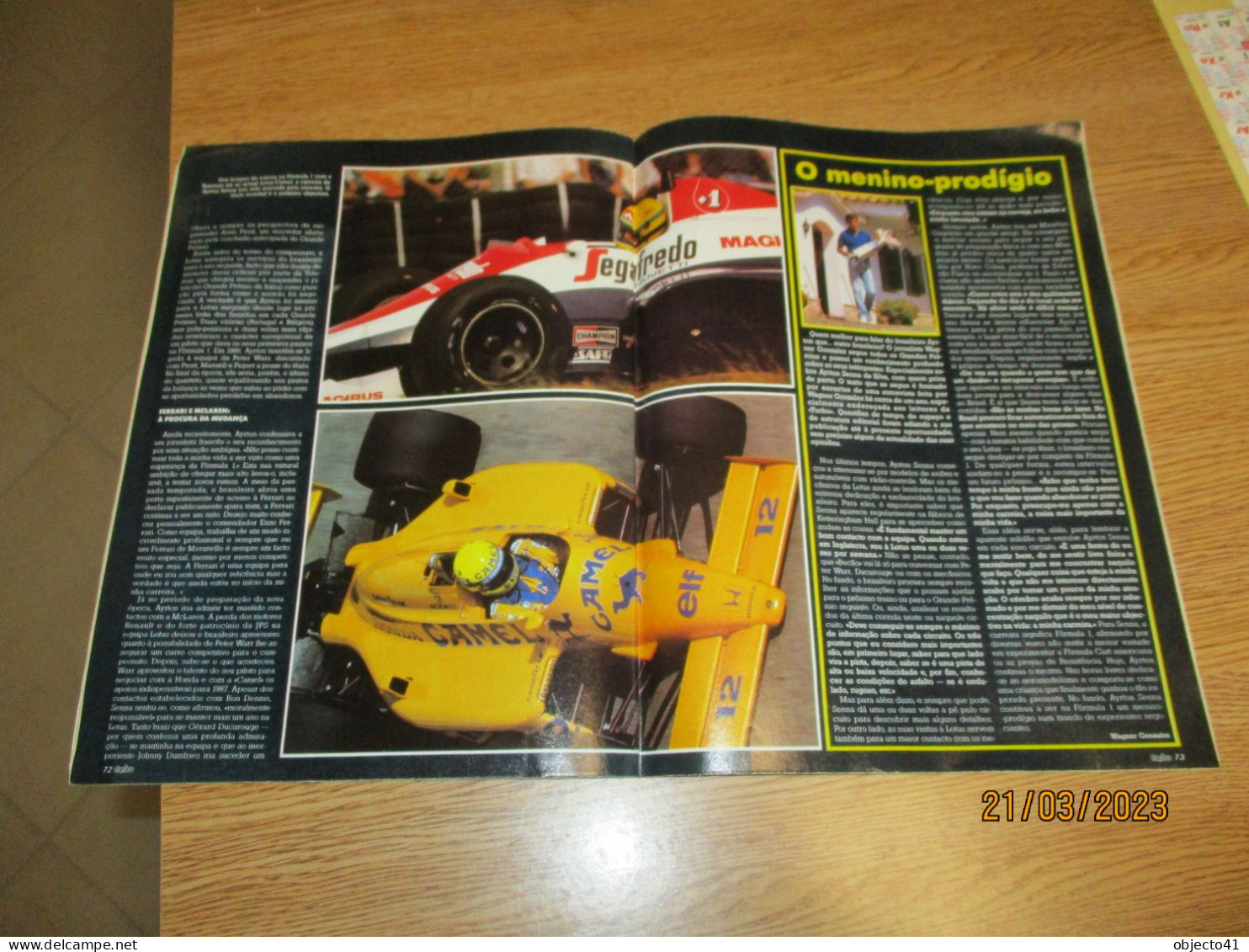 Old Magazine Turbo Ayrton Senna F1 Formula Racing Car Portugal 1987 - Autosport - F1