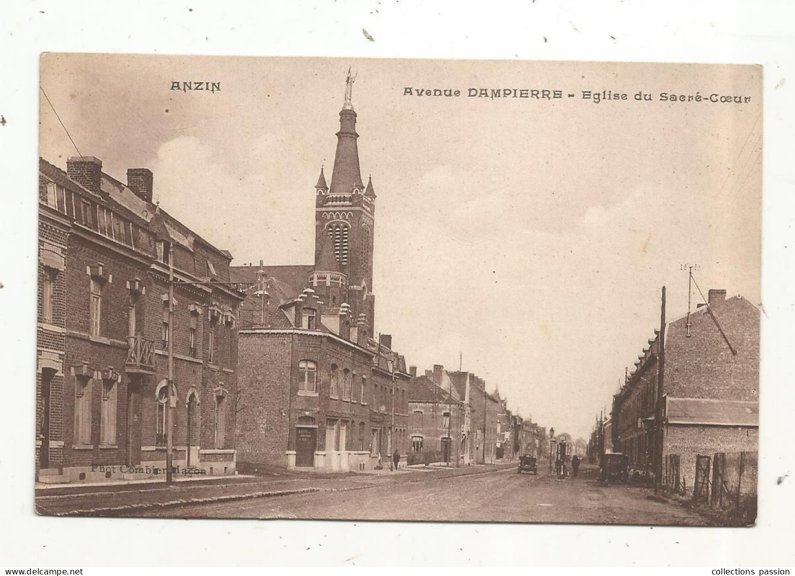 JC, Cp, 59 , ANZIN, Avenue DAMPIERRE , église Du SACRE-COEUR, écrite - Anzin