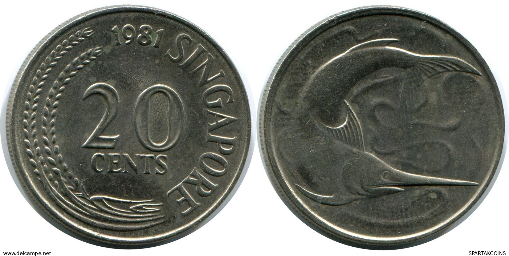 20 CENTS 1981 SINGAPUR SINGAPORE Moneda #AR881.E - Singapour