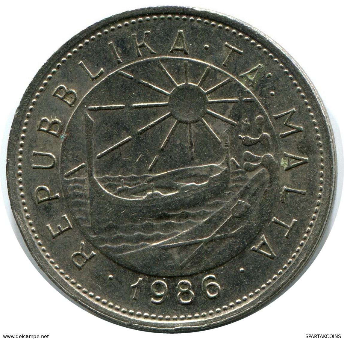 25 CENTS 1986 MALTA Moneda #AZ290.E - Malta