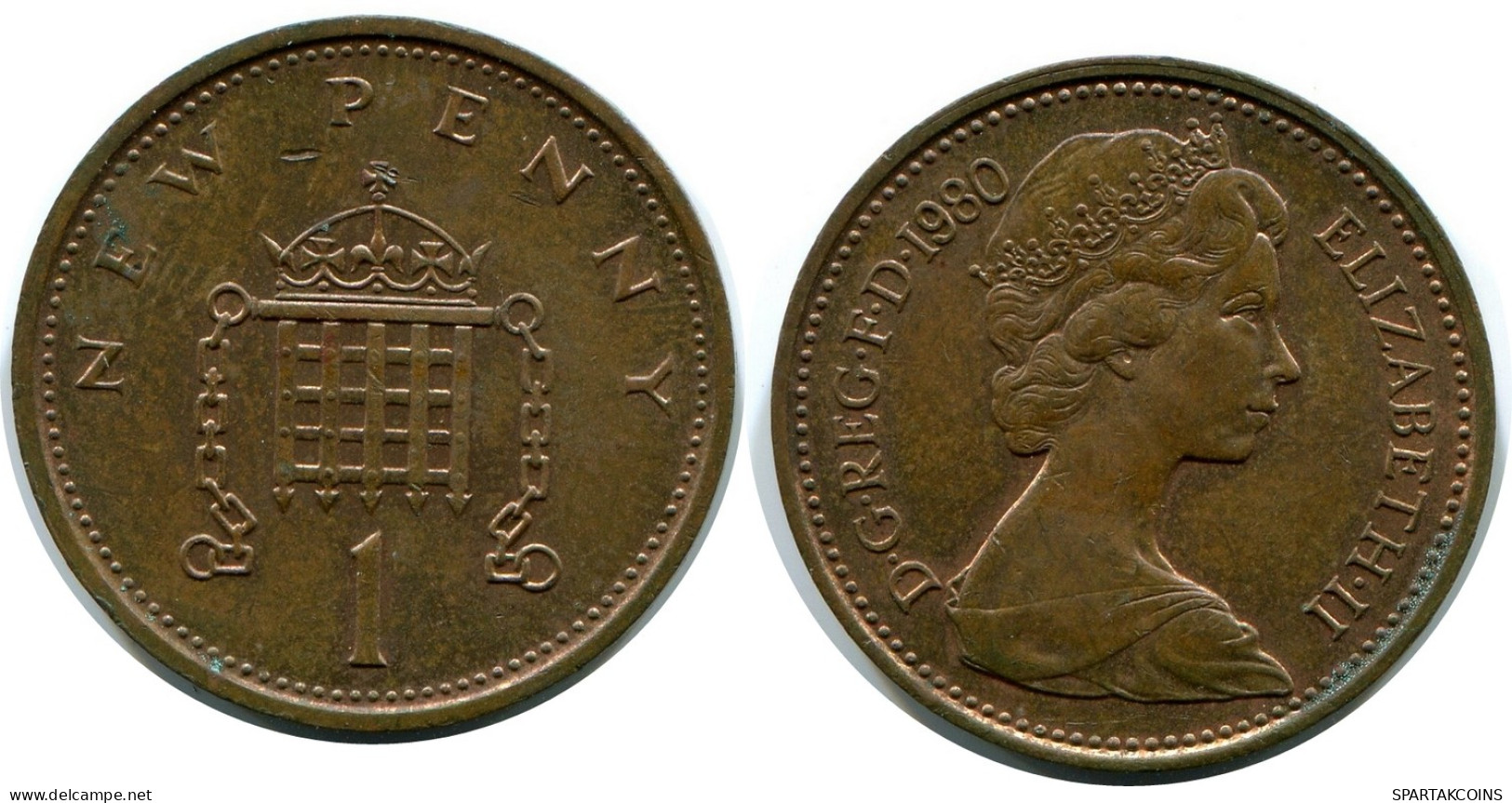 PENNY 1980 UK GBAN BRETAÑA GREAT BRITAIN Moneda #AX090.E - 1 Penny & 1 New Penny