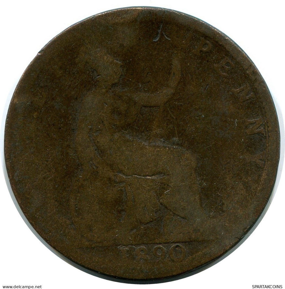 HALF PENNY 1890 UK GBAN BRETAÑA GREAT BRITAIN Moneda #AZ613.E - C. 1/2 Penny