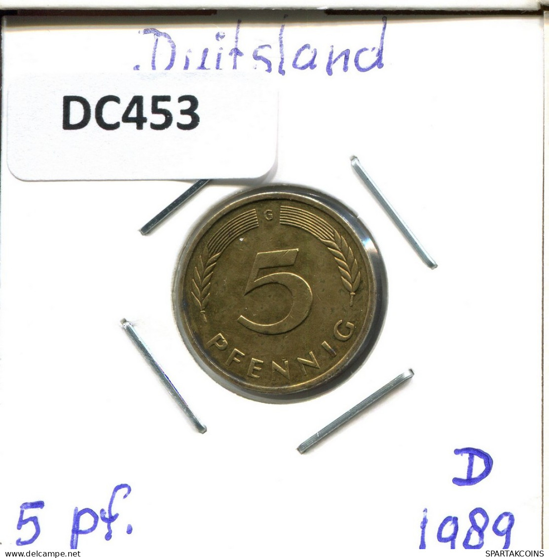 5 PFENNIG 1989 D BRD ALEMANIA Moneda GERMANY #DC453.E - 5 Pfennig